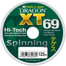 Żyłka Dragon Xt69 PRO SPINNING/Made In Japan 125m 0,20mm/5,40kg szarozielona