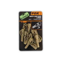 Fox Carp Edges Size 7 lead clip + pegs trans khaki