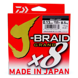 Plecionka Daiwa J-Braid GRAND X8 0.13MM 135M 8.5KG JASNO SZARY 12793-013