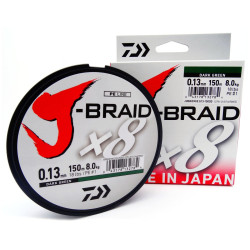 PLECIONKA DAIWA J-BRAID X8 0.13MM 150M CIEMNOZIELONA 12751-013